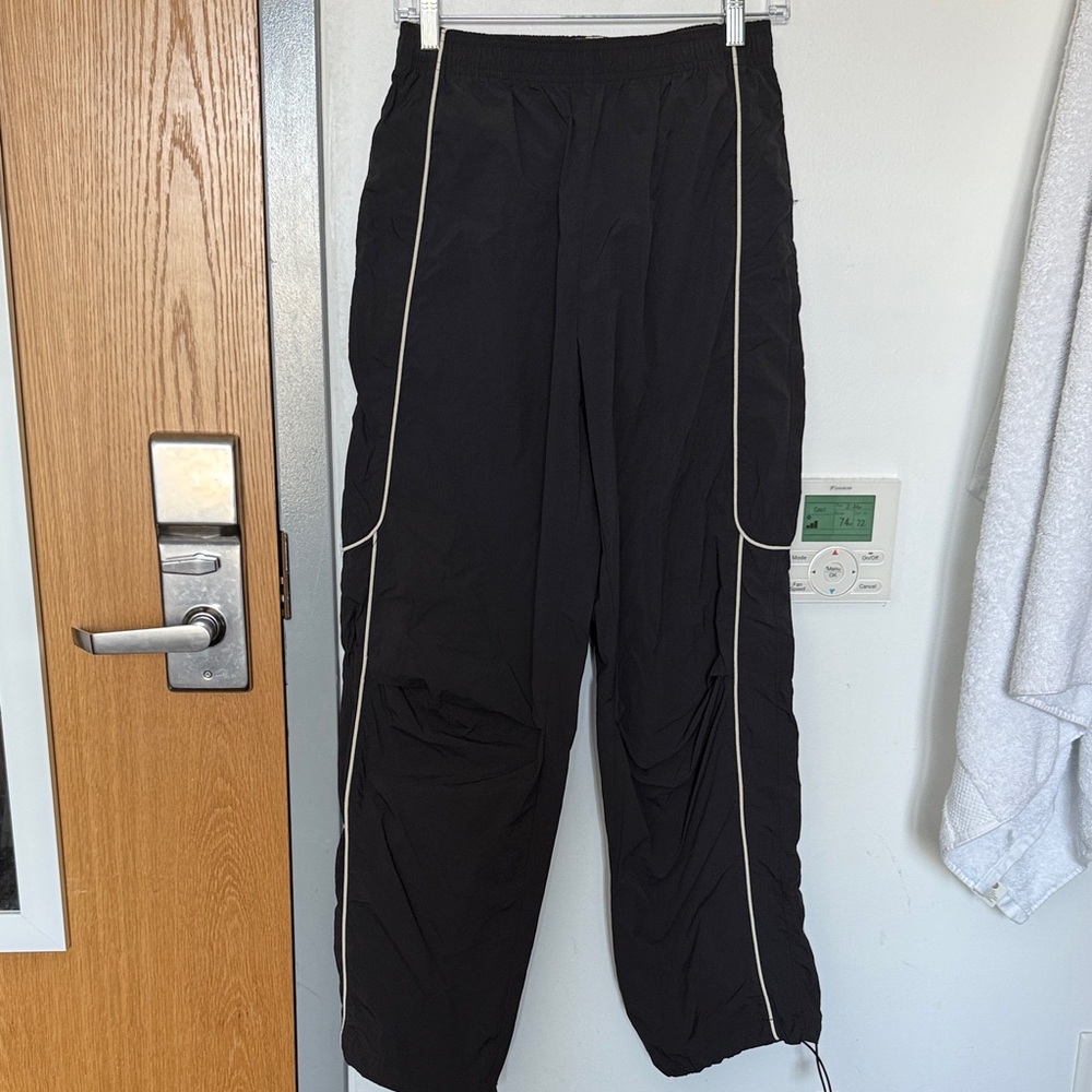 Woman’s Black Track Pants with Contrast Piping